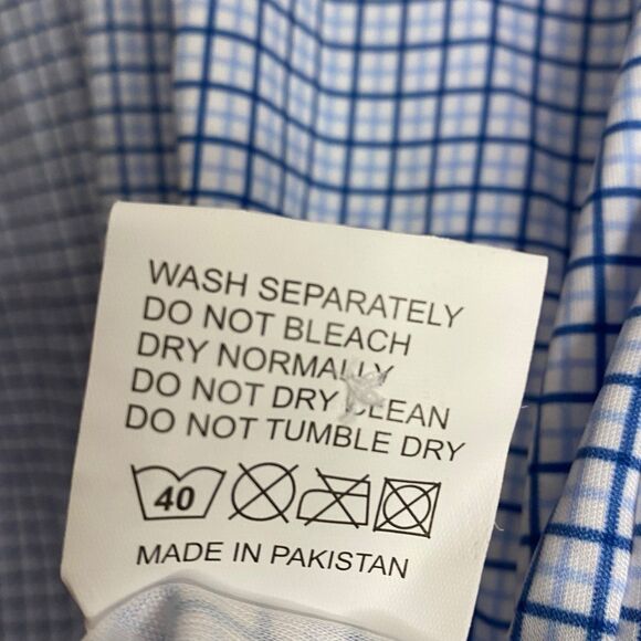 Collars & Co Polo Shirt Mens S Blue White Plaid Preppy Dress Collar Classic NEW - Picture 6 of 7